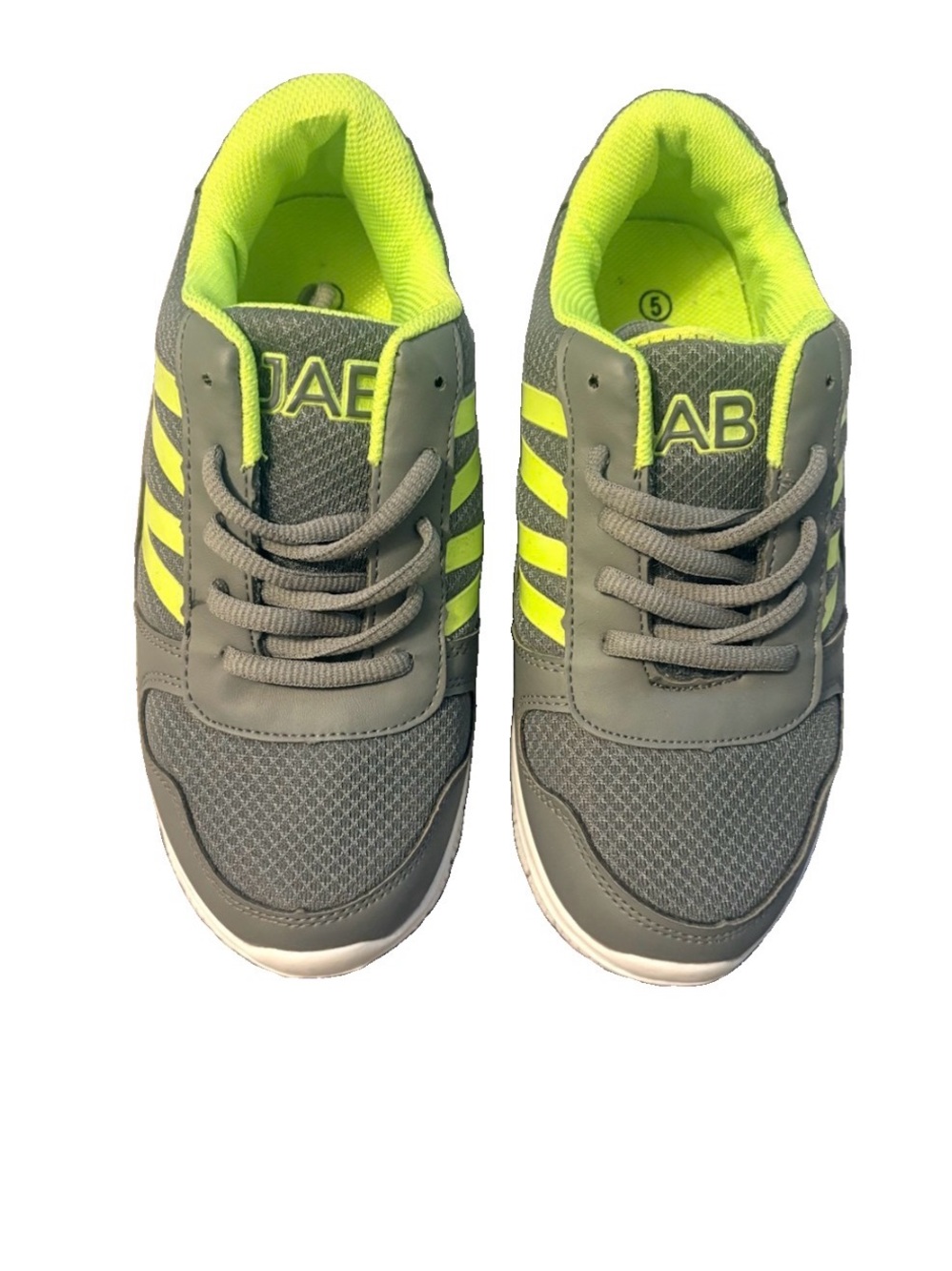 JAB Gray & Green Lace-Up Athletic Sneakers Women’s Size 5